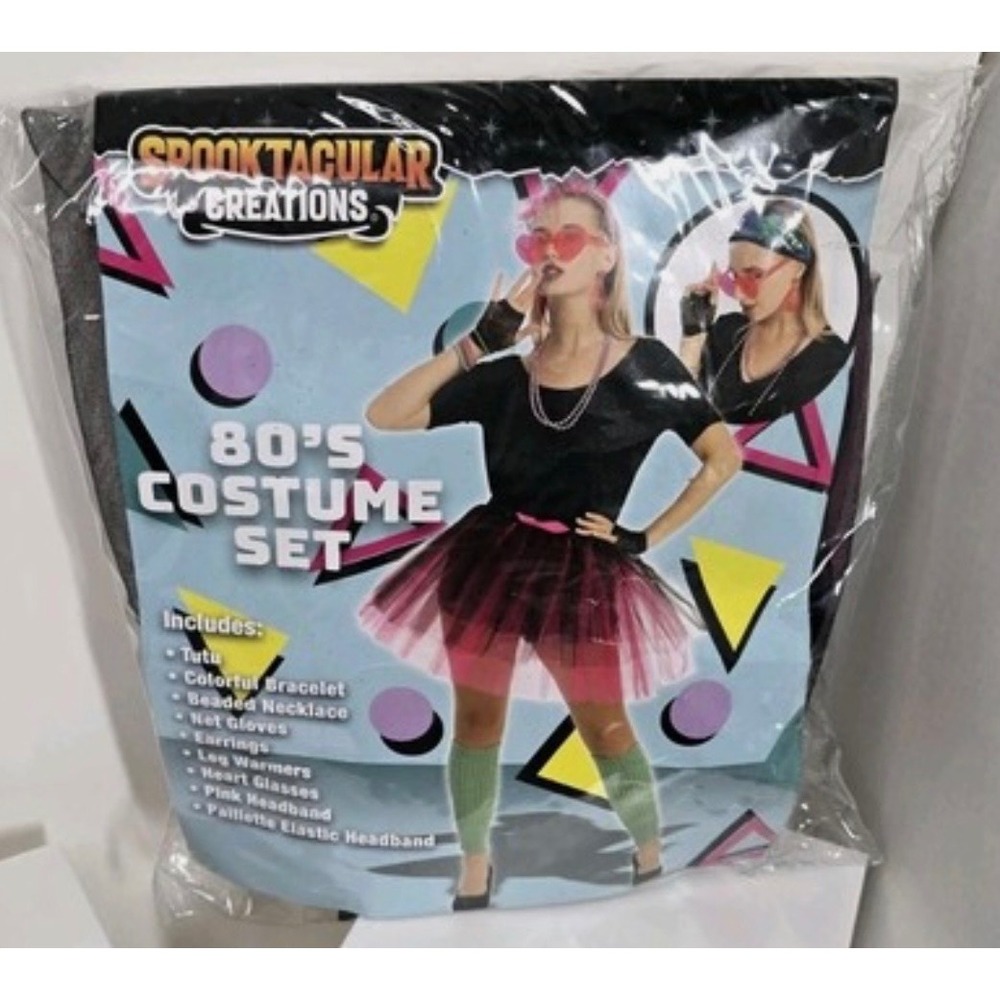 NEW Spooktacular Creations 80s Costume Set Women's‎ One Size Regular